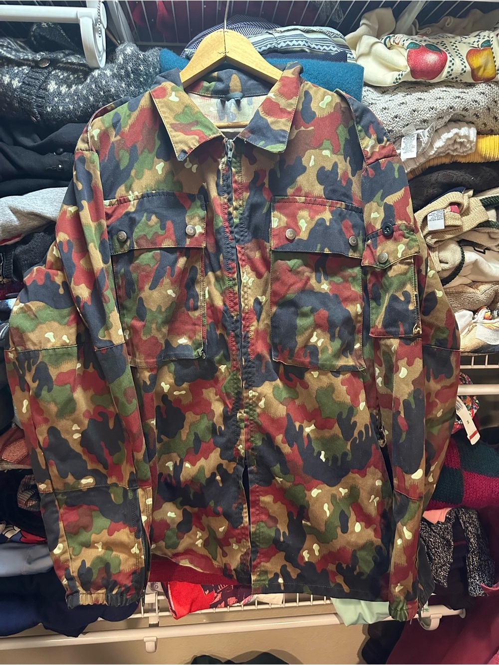 XLarge Swiss Army M83 Alpenflage Field Jacket Military Camouflage Uniform M70